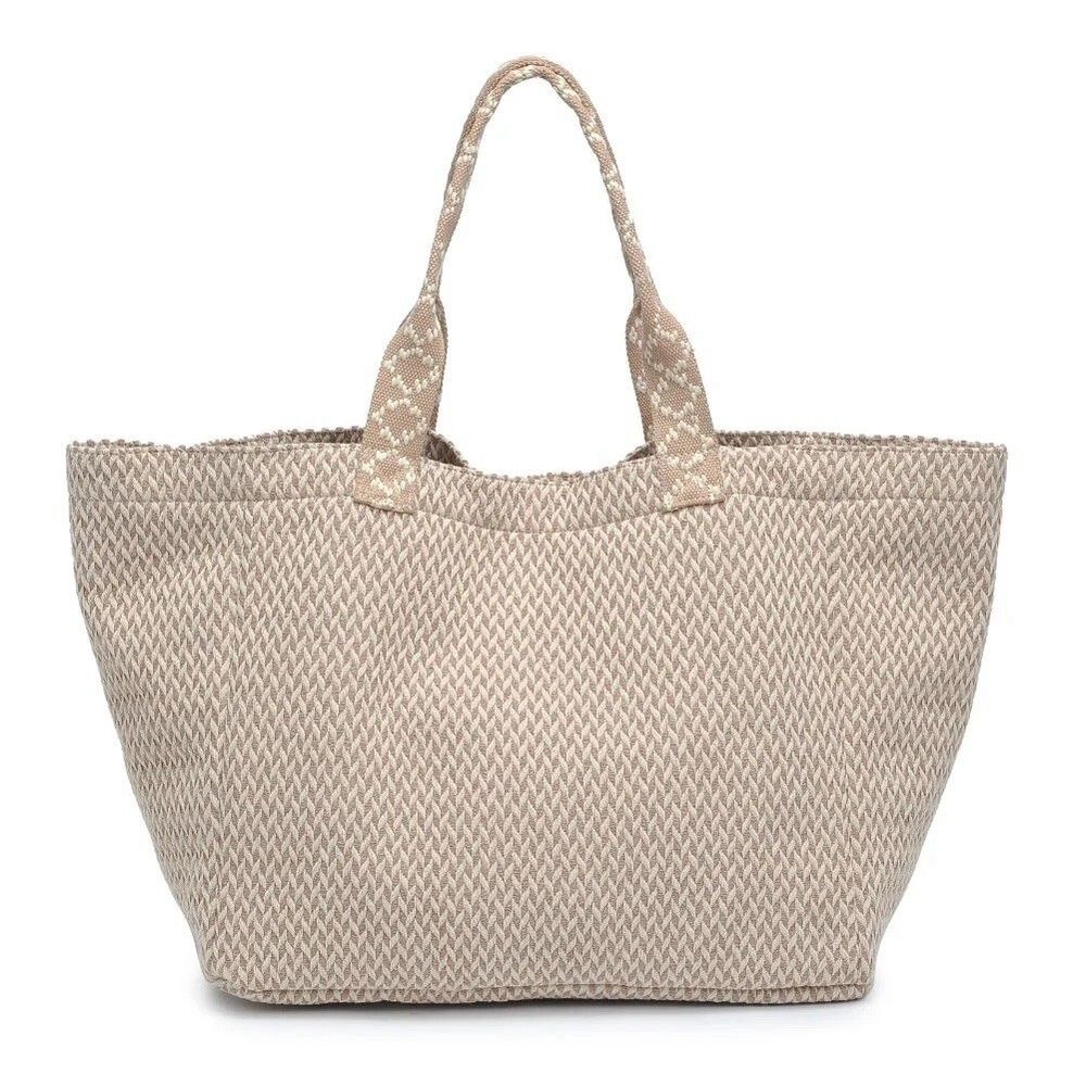 Urban Expressions Marbella Tote Bag Large Tan And White